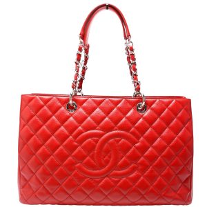Chanel Grand Shopping Tote Caviar XL Red Bag