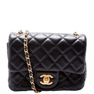 Chanel Mini Square Pearl Crush Flap RFID Black Bag