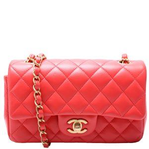 Chanel Classic Flap Mini Rectangle Lambskin 27M Orange Bag