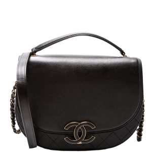 Chanel Coco Curve Messenger Small Goatskin/Calfskin 24M Black Bag