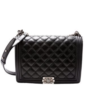 Chanel Boy Flap Large Double Stitch Lambskin 16-20m Bag