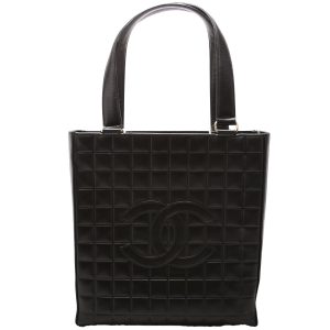 Chanel Chocolate Bar Vertical Tote Lambskin 6M Black Bag