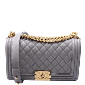 Chanel Boy Flap Medium Old Caviar 25-28M Grey Bag