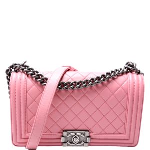 Chanel Boy Flap Medium Old Lambskin 15-20M Pink Bag