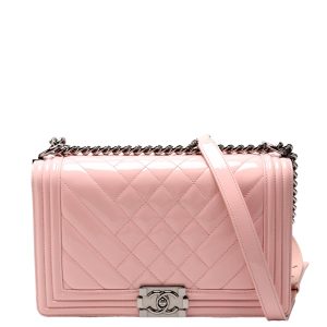 Chanel Boy Flap Medium Old Pink Patent Bag