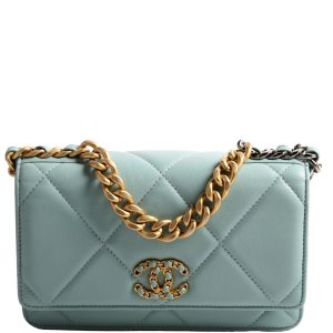 Chanel 19 WOC Quilted Lambskin 29M Blue Bag