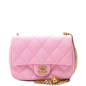 Chanel Classic Flap Mini Sweetheart Chain Caviar RFID Pink Bag