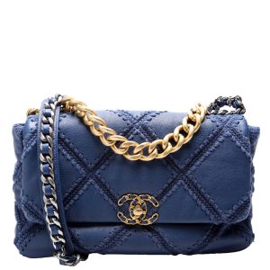 Chanel 19 Large Flap Crocheted Calfskin 30M Bag