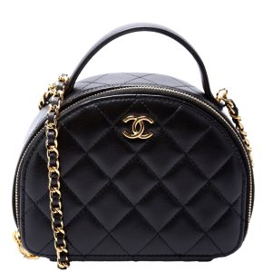 Chanel Chic Riviera Small Top Handle Vanity Lambskin RFID Black Bag