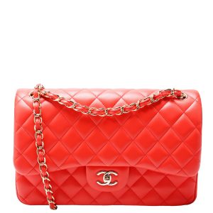 Chanel Classic Flap Jumbo Lambskin 20-23 Orange Bag