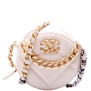Chanel 19 Round Clutch Goatskin 2M Tan Bag