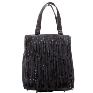Chanel CC Suede Fringe Vintage Mini Tote 6m Bag