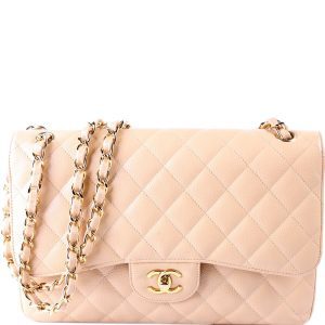 Chanel Classic Flap Jumbo Caviar 30M Tan Bag