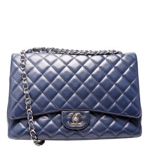 Chanel Classic Flap Maxi Caviar 14-16M Navy Bag
