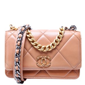 Chanel 19 WOC Quilted Lambskin RFID Brown Bag