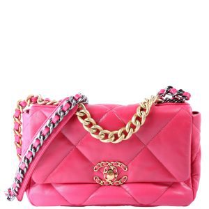 Chanel Quilted Goatskin 19 Medium Flap 30M Pink Bag