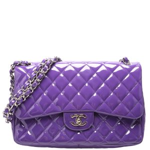 Chanel Classic Flap Jumbo Patent 21M Purple Bag