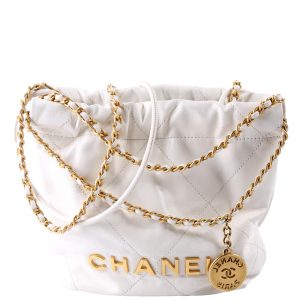 Chanel 22 Mini Quilted Calfskin RFID White Bag