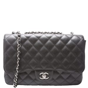 Chanel Classic Flap Jumbo Caviar 10-13M Black Bag
