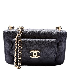 Chanel Pocket Twins Clutch on Chain Small Caviar Bag