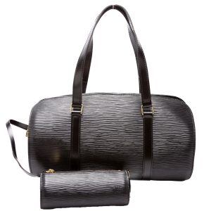 Louis Vuitton Soufflot With Pouch Epi Black