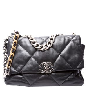 Chanel Quilted Goatskin 19 Large Flap RFID Black Bag