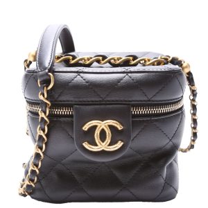 Chanel CC Vanity Case With Chain Small RFID Black Bag