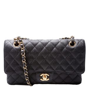 Chanel Classic Flap Medium Caviar 14-16M Black Bag