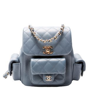 Chanel Pocket Backpack Small 2023 Cav RFID Blue Bag