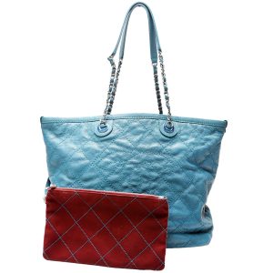 Chanel CC Shopping Tote W/ Pouch Quilted Caviar 20M Bag