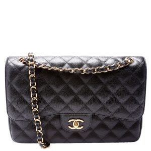 Chanel Classic Flap Jumbo Caviar 25-28M Black Bag