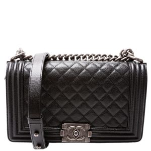 Chanel Boy Flap Medium New Caviar 25-28M Black Bag