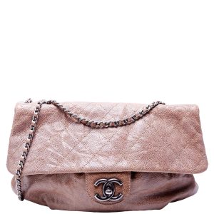 Chanel CC Quilted Caviar Medium Flap Taupe Bag