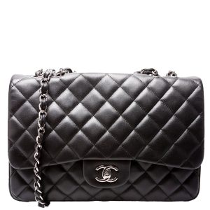 Chanel Classic Flap Jumbo Lambskin 14-16M Black Bag