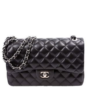 Chanel Classic Flap Jumbo Lambskin 14-16M Black Bag