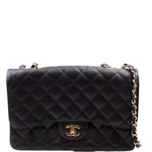 Chanel Classic Flap Jumbo Caviar Black Bag