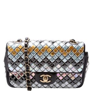 Chanel Mosaic Embossed Small Flap Lambskin 21M Multicolor Bag