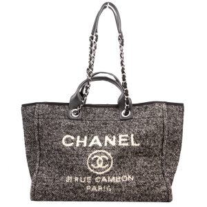 Chanel Deauville Medium Mixed Fibers Black Bag