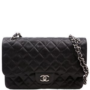 Chanel Classic Flap Jumbo Caviar 14-16M Black Bag
