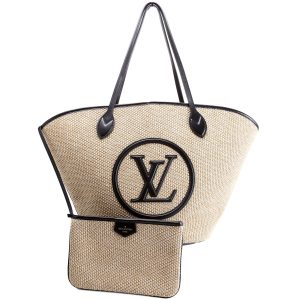 Louis Vuitton Saint Jacques Raffia Tote Tan/Black
