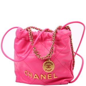Chanel 22 Mini Quilted Calfskin RFID Pink Bag