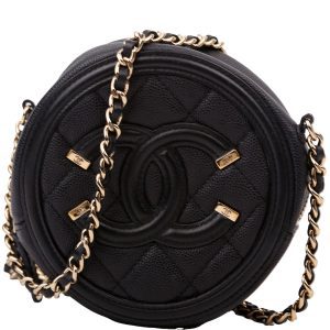 Chanel Filigree Round Crossbody 29M Black Bag