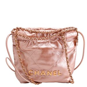 Chanel 22 Mini Metallic Calfskin RFID Pink Bag