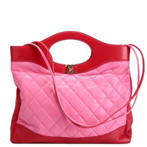 Chanel 31 Shopping Large Lambskin 26M Pink/Red Bag