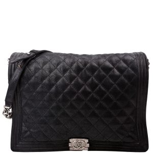 Chanel Boy Gentle XL Shimmer Calfskin Black Bag