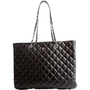 Chanel Classic CC Shopping Tote Calfskin 28M Black Bag