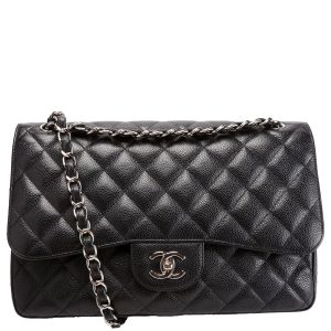 Chanel Classic Flap Jumbo Caviar Black/Silver Bag