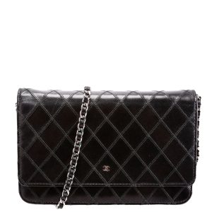 Chanel Diamond Stitch Quilted Lambskin WOC 14M Black Bag