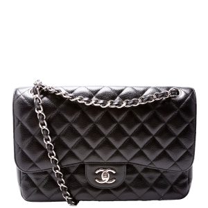 Chanel Classic Flap Jumbo Caviar 21-24M Black Bag