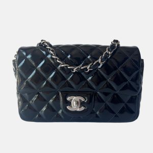 Chanel Classic Flap Rectangular Mini Black Patent Leather Silver Hardware, 2012-2013